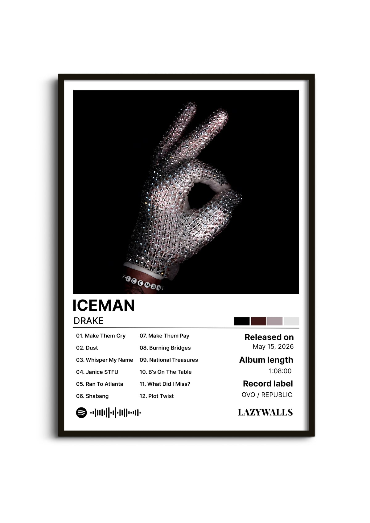 Drake ICEMAN Album Cover Wall Art Lazywalls