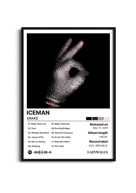 Drake ICEMAN Album Cover Wall Art Lazywalls