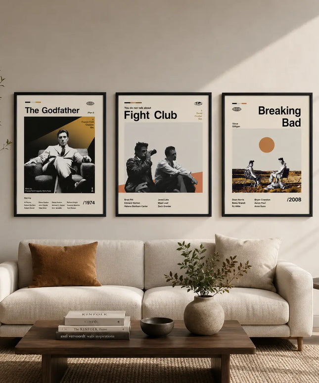 The Godfather Fight Club Breaking Bad Framed Wall Art Posters Lazywalls