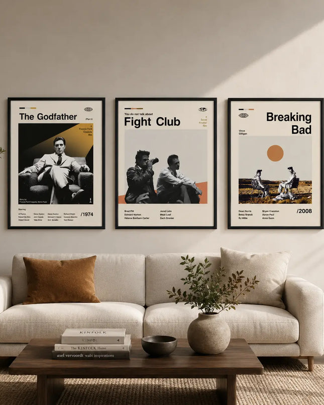 The Godfather Fight Club Breaking Bad Framed Wall Art Posters Lazywalls