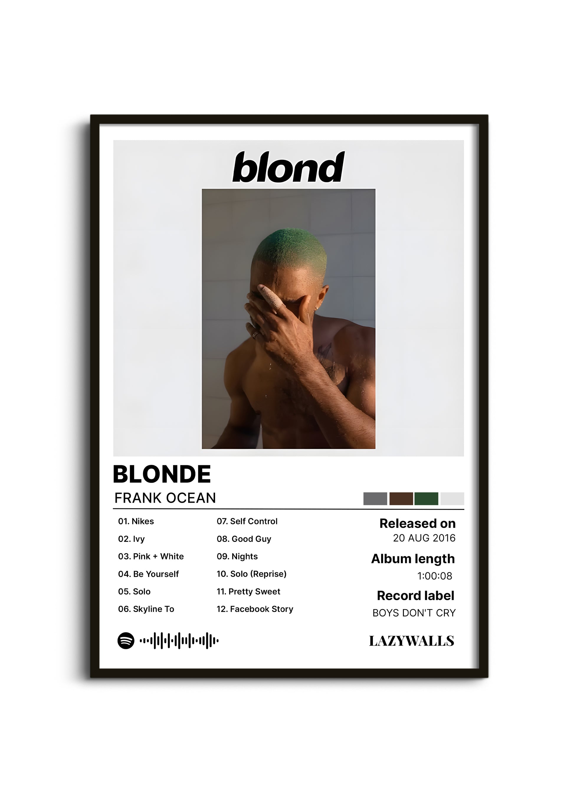 Frank Ocean Blonde Album Wall Art Lazywalls