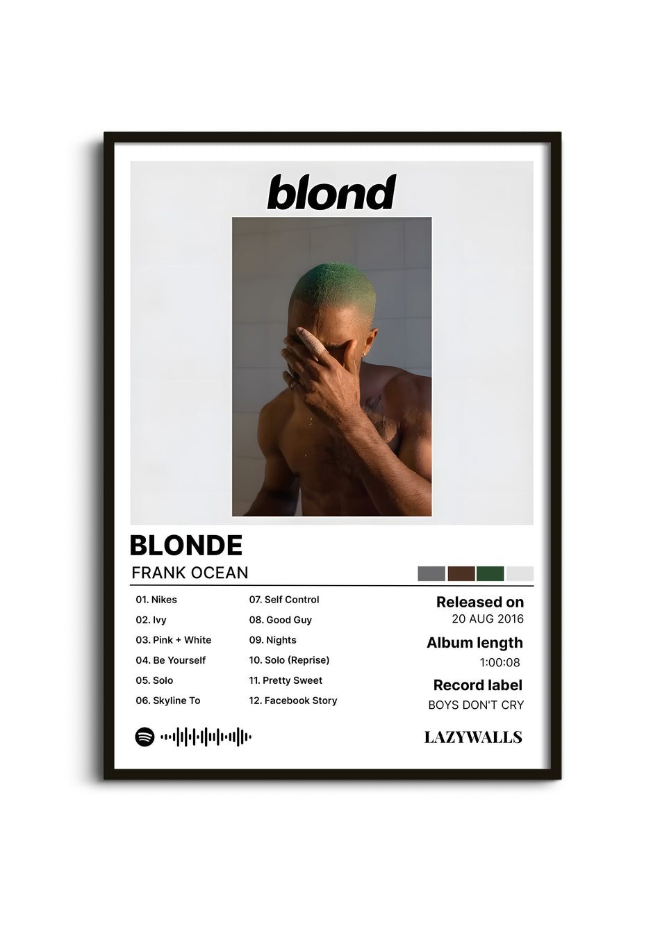 Frank Ocean Blonde Album Wall Art Lazywalls
