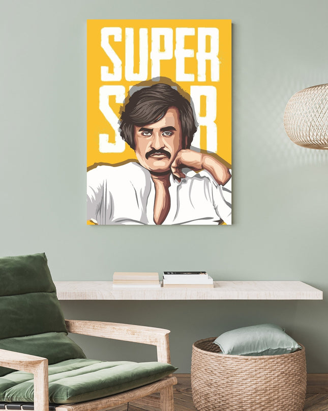Rajinikanth “Super Star” Poster – Tamil Cinema Wall Art | Kollywood Legend Poster Lazywalls