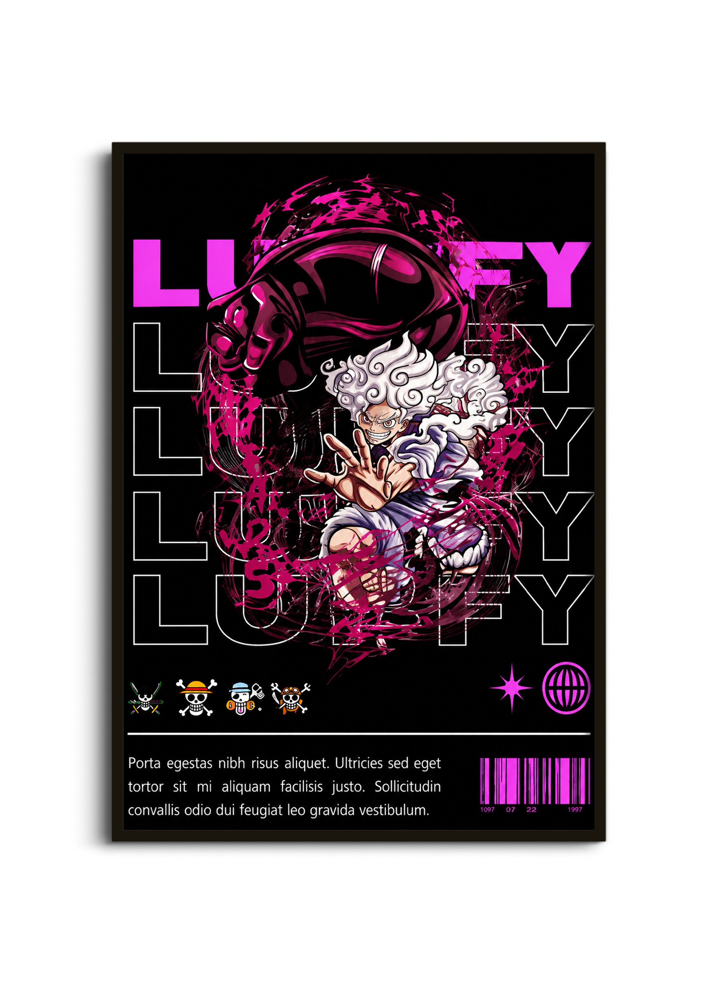 Luffy Gear 5 Neon Poster