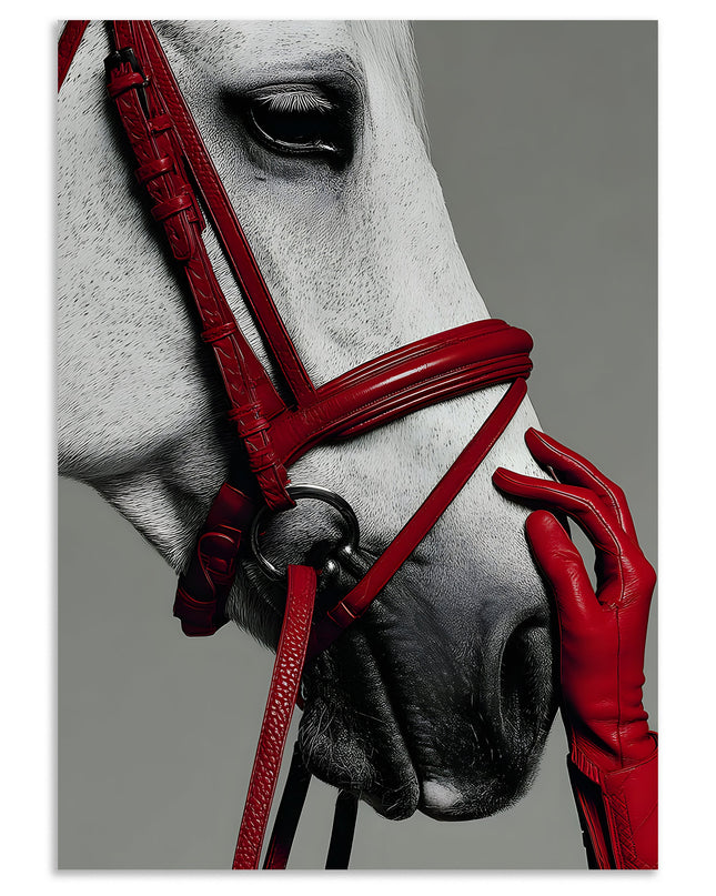Luxury Horse Red Bridle Wall Art Poster Lazywalls