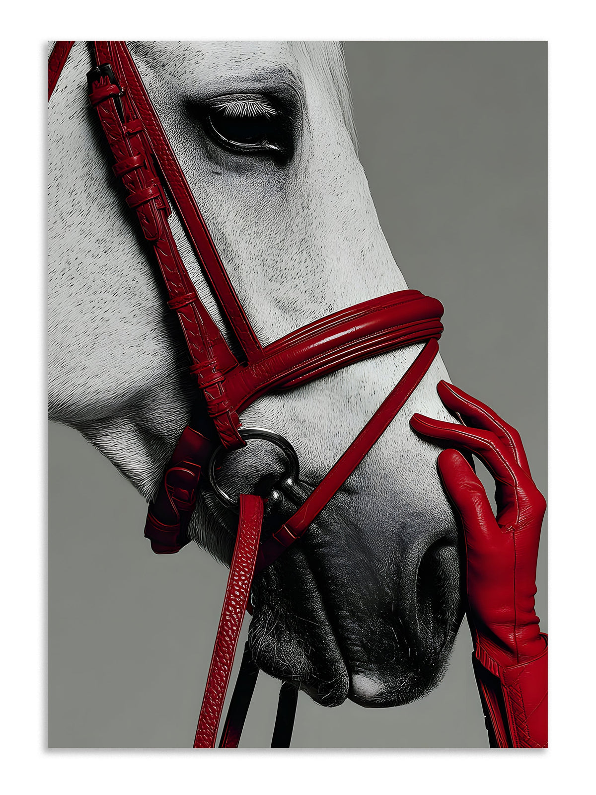 Luxury Horse Red Bridle Wall Art Poster Lazywalls