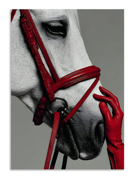 Luxury Horse Red Bridle Wall Art Poster Lazywalls