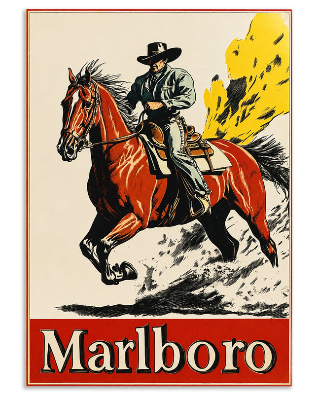 Marlboro Cowboy Aesthetic Wall Art Lazywalls
