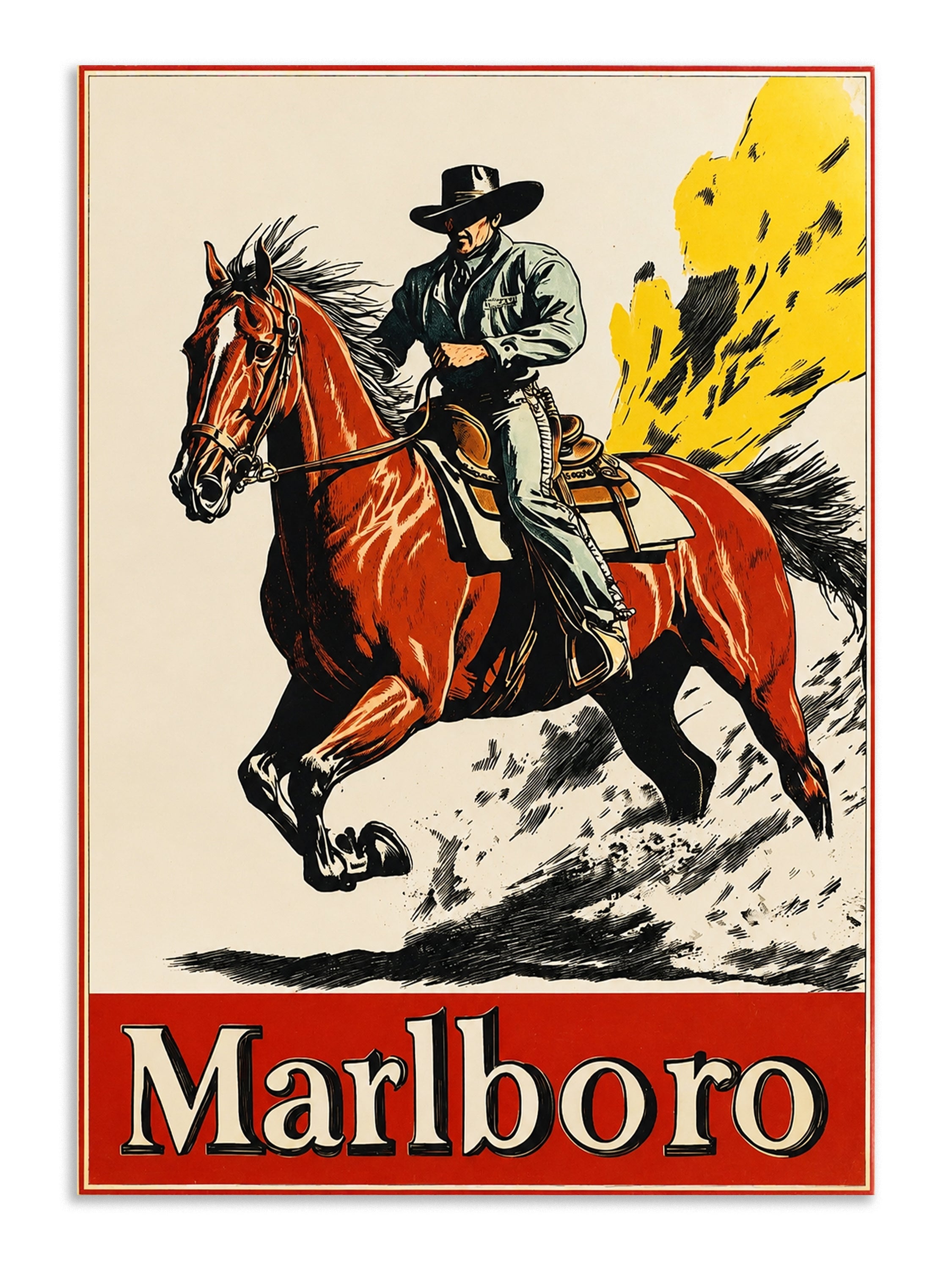 Marlboro Cowboy Aesthetic Wall Art Lazywalls
