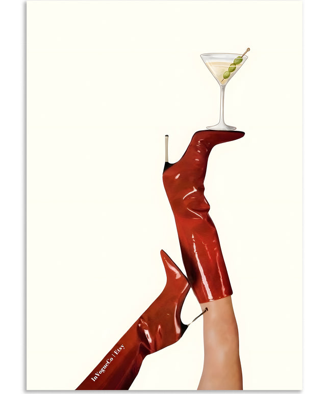 Martini Heels Fashion Wall Art Lazywalls