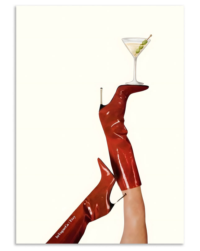 Martini Heels Fashion Wall Art Lazywalls