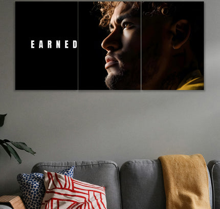 Neymar Jr Earned Success 3 Panel Wall Art Poster Lazywalls