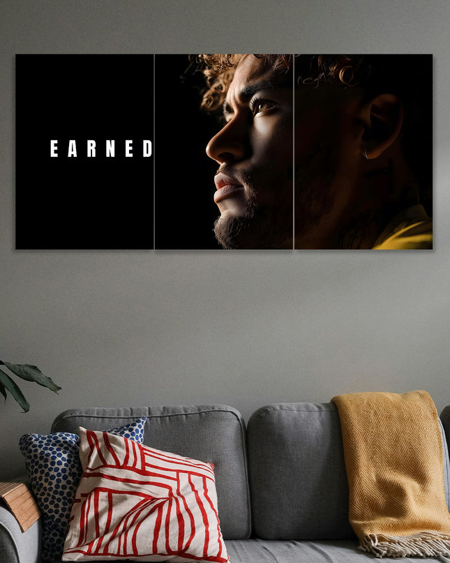 Neymar Jr Earned Success 3 Panel Wall Art Poster Lazywalls