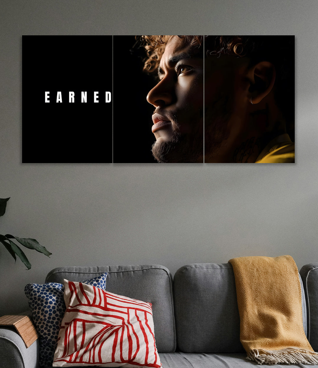 Neymar Jr Earned Success 3 Panel Wall Art Poster Lazywalls