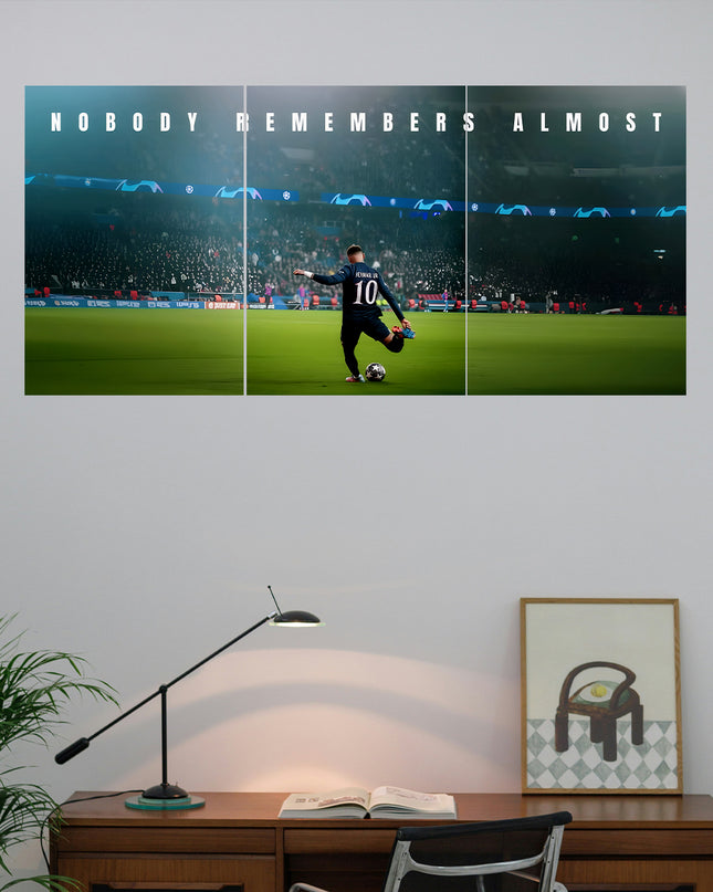 Neymar Jr Motivational 3 Panel Wall Art Poster Lazywalls
