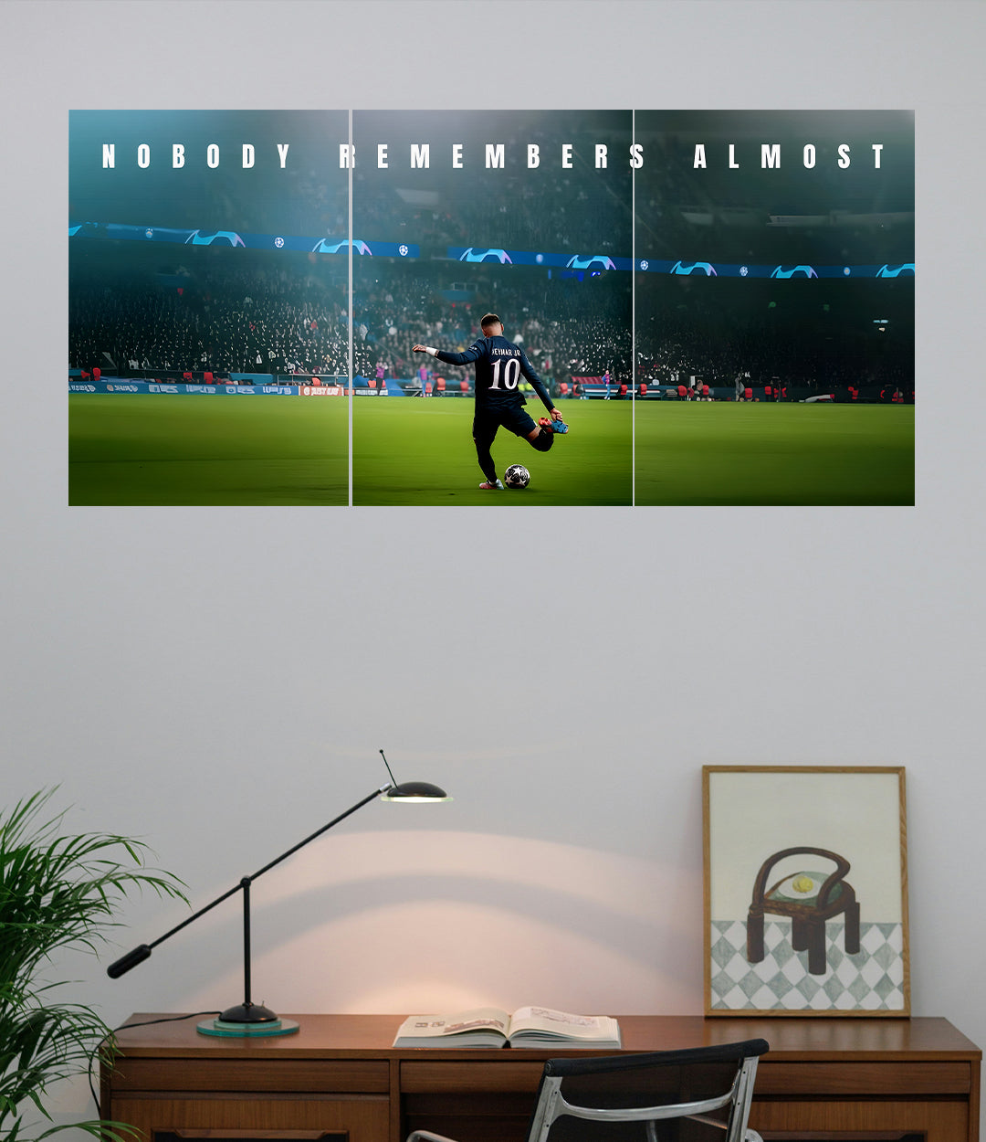 Neymar Jr Motivational 3 Panel Wall Art Poster Lazywalls
