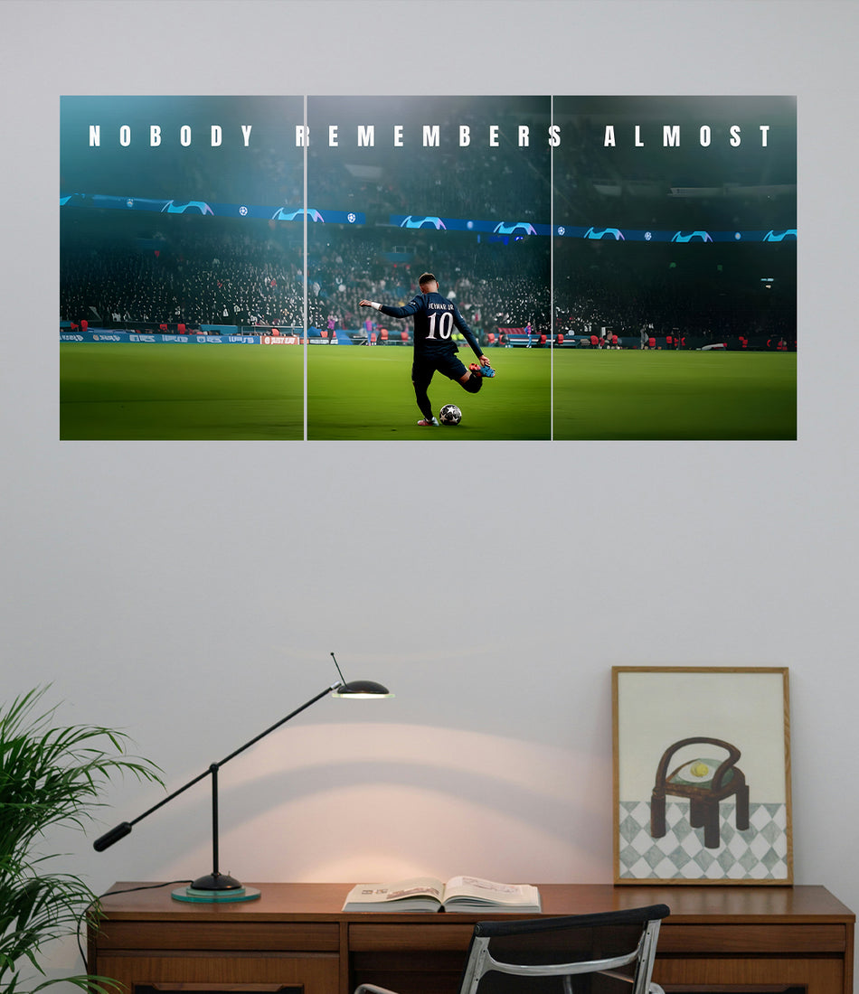 Neymar Jr Motivational 3 Panel Wall Art Poster Lazywalls