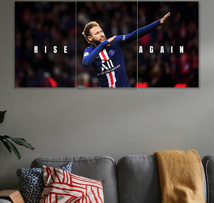 Neymar Jr Rise Again 3 Panel Wall Art Poster Lazywalls