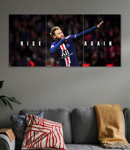 Neymar Jr Rise Again 3 Panel Wall Art Poster Lazywalls