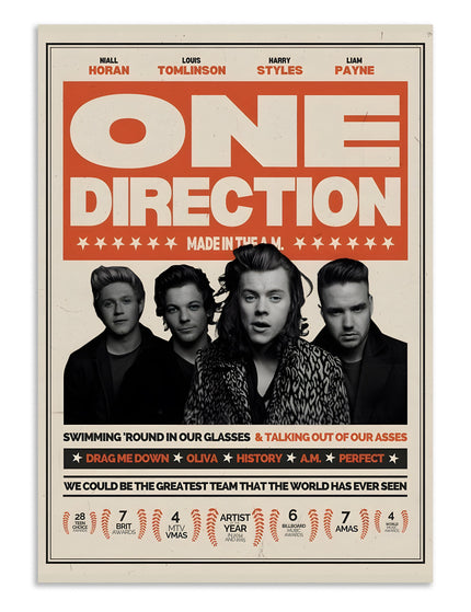 One Direction Band Poster Wall Art Lazywalls