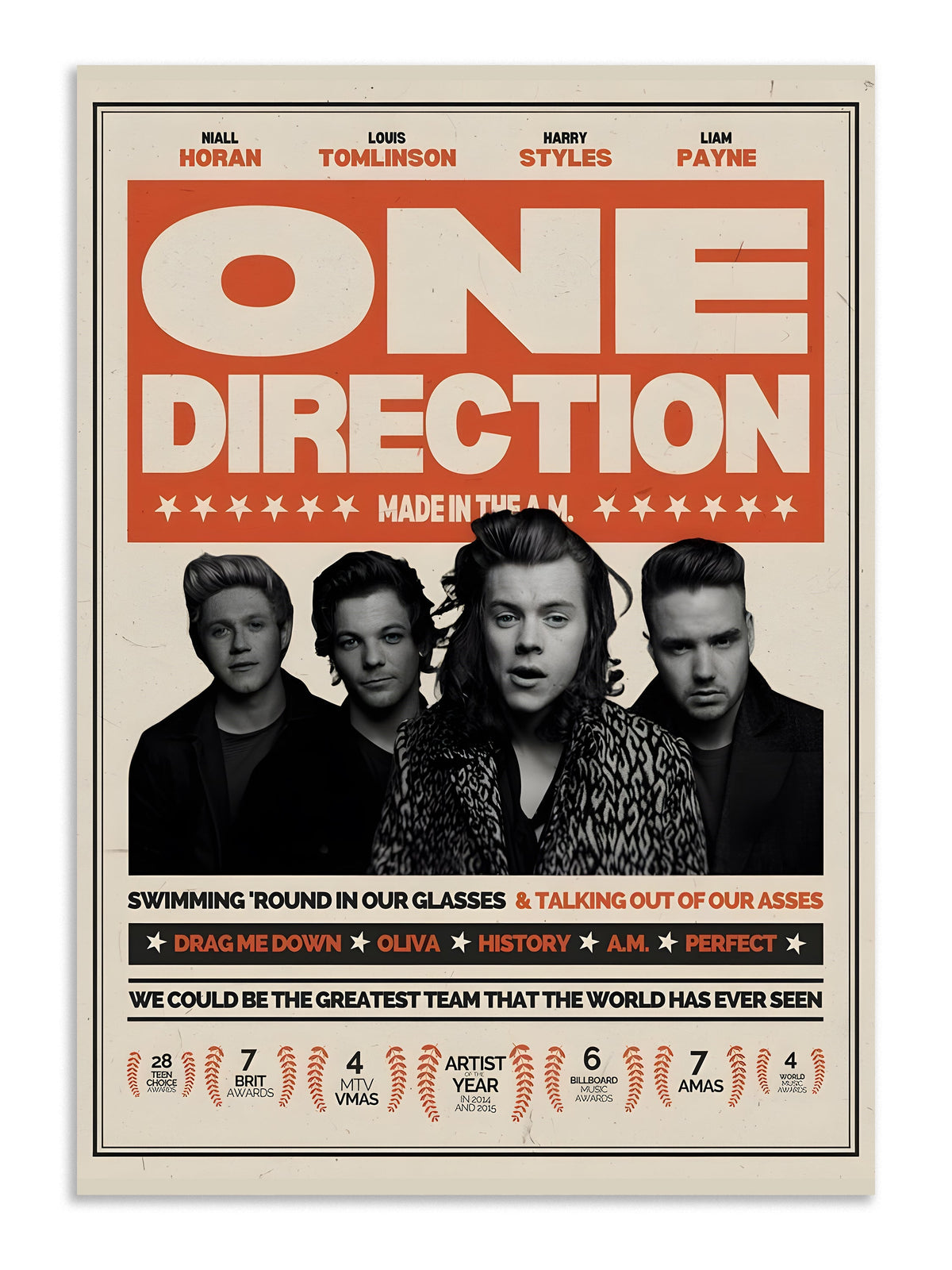 One Direction Band Poster Wall Art Lazywalls