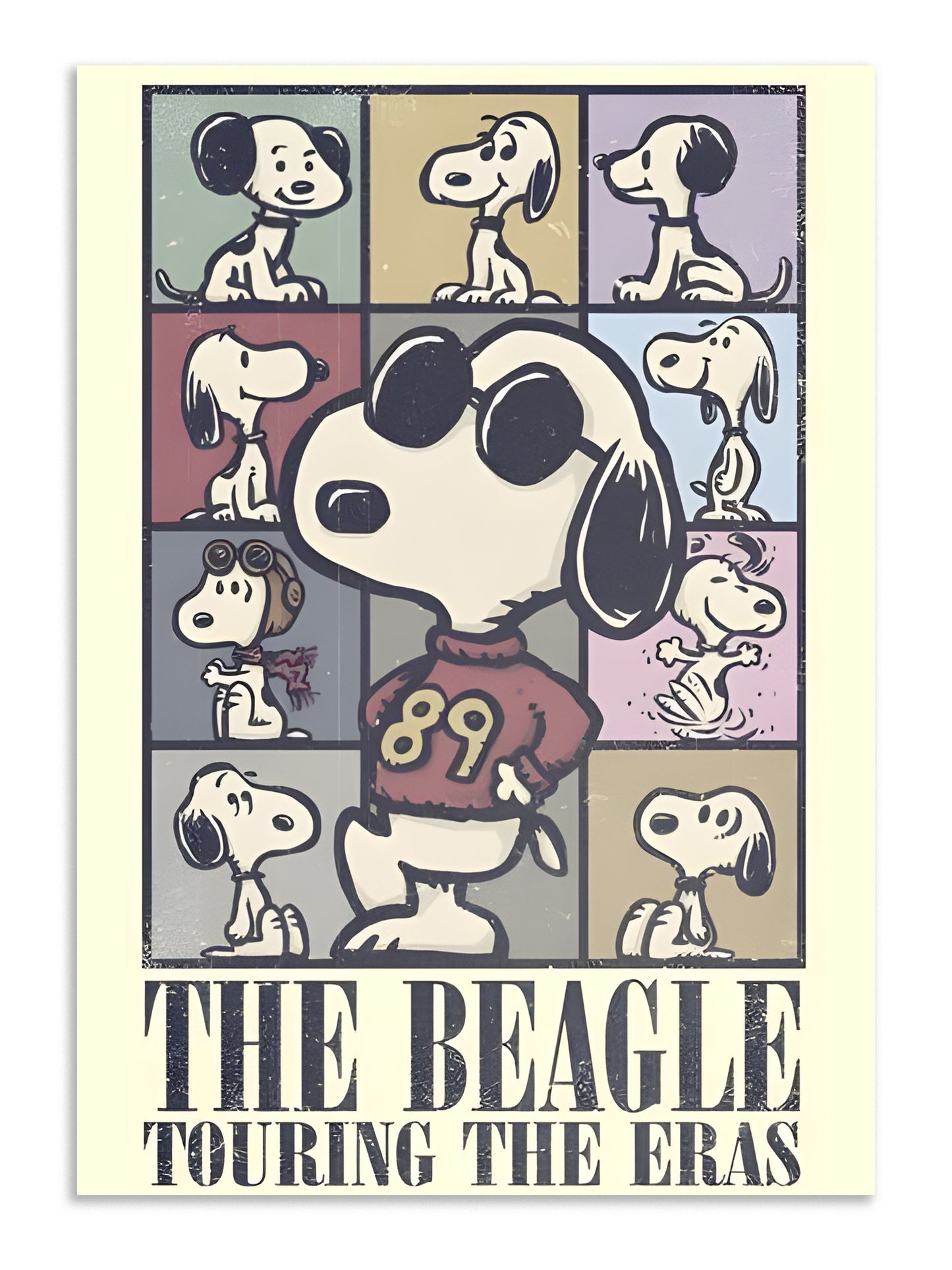 SNOOPY THE BEAGLE TOURING THE ERAS POSTER Lazywalls