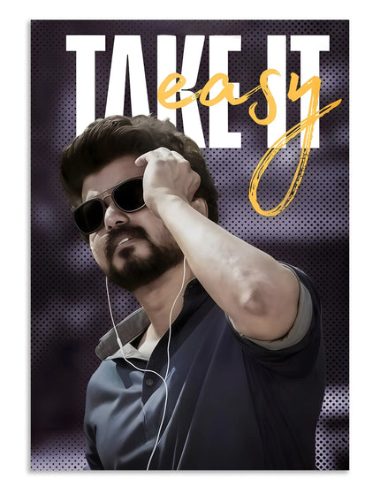 Thalapathy Vijay Take It Easy Wall Art Poster Lazywalls