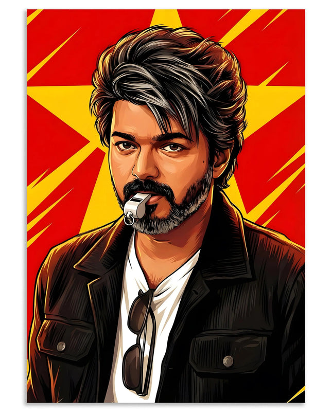 Thalapathy Vijay Whistle Podu Wall Art Poster Lazywalls