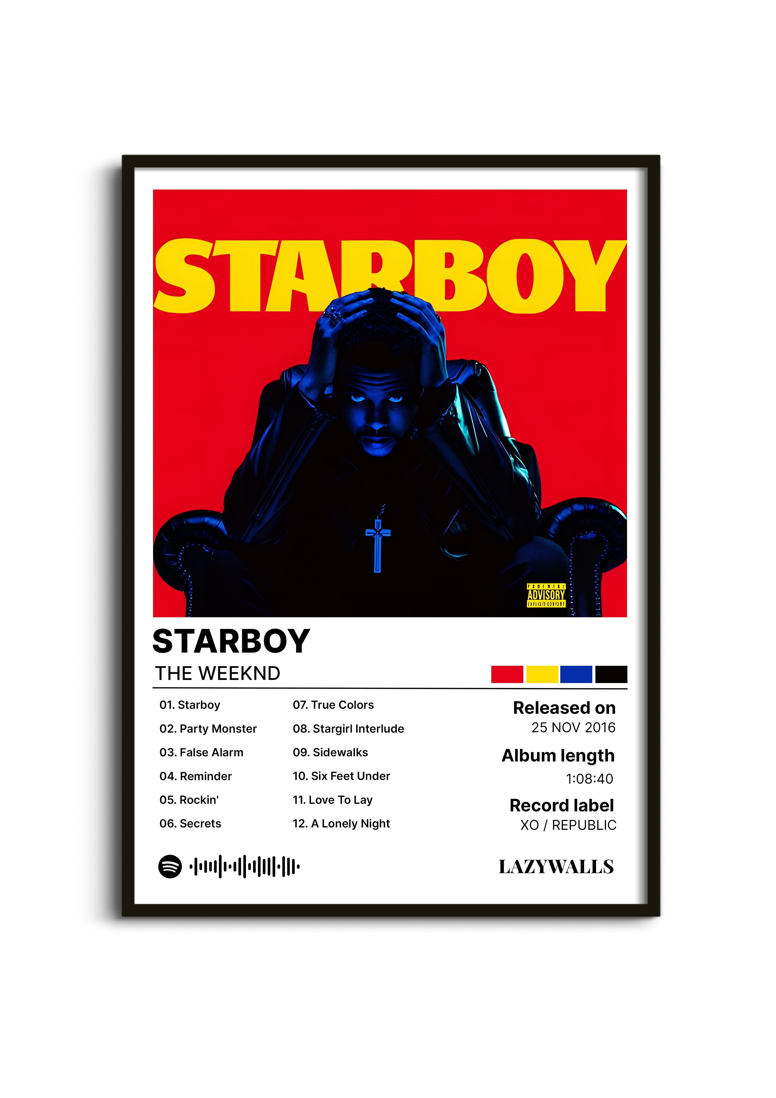 The Weeknd Starboy Album Wall Art Lazywalls