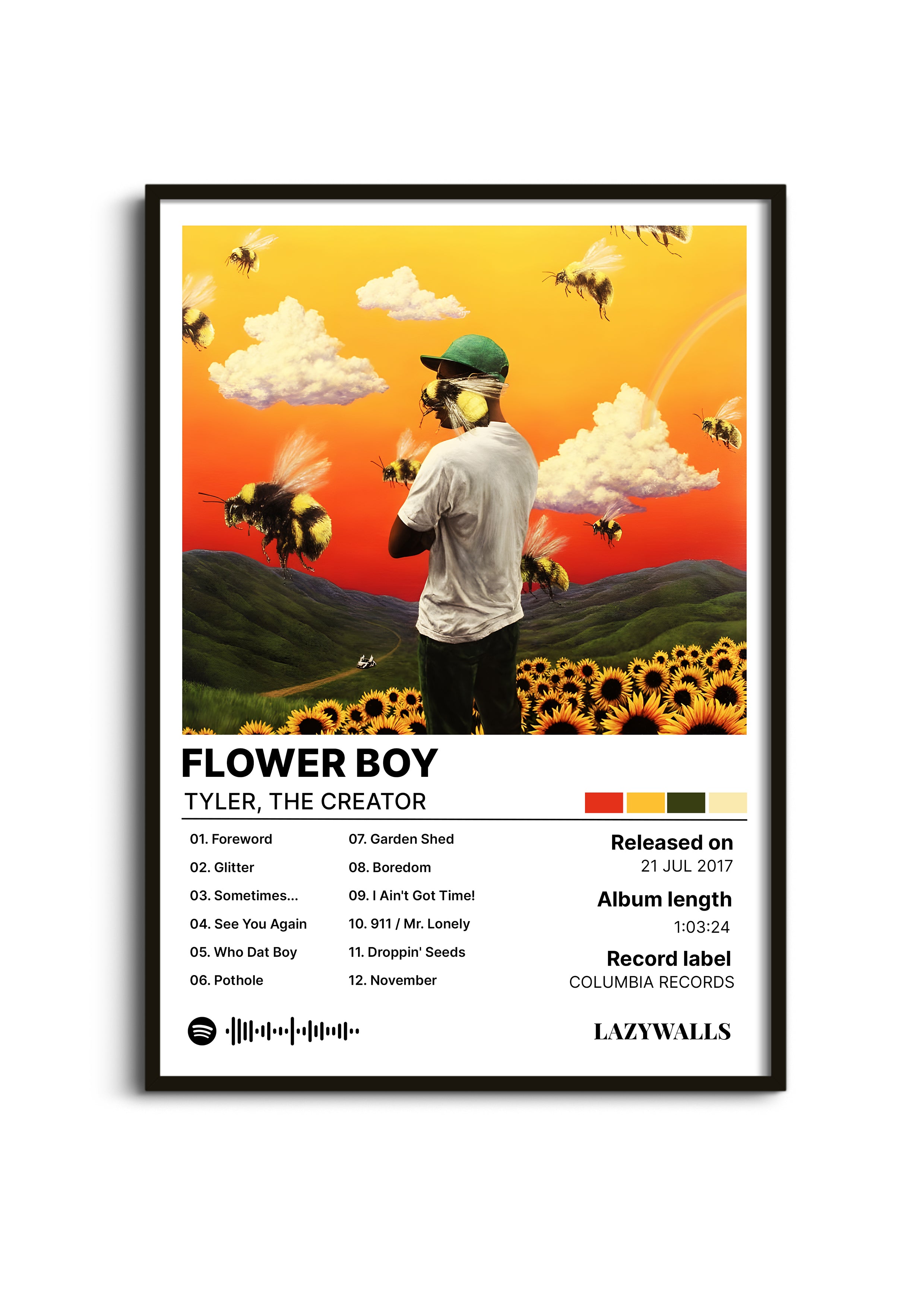 Tyler, The Creator Flower Boy Album Wall Art Lazywalls