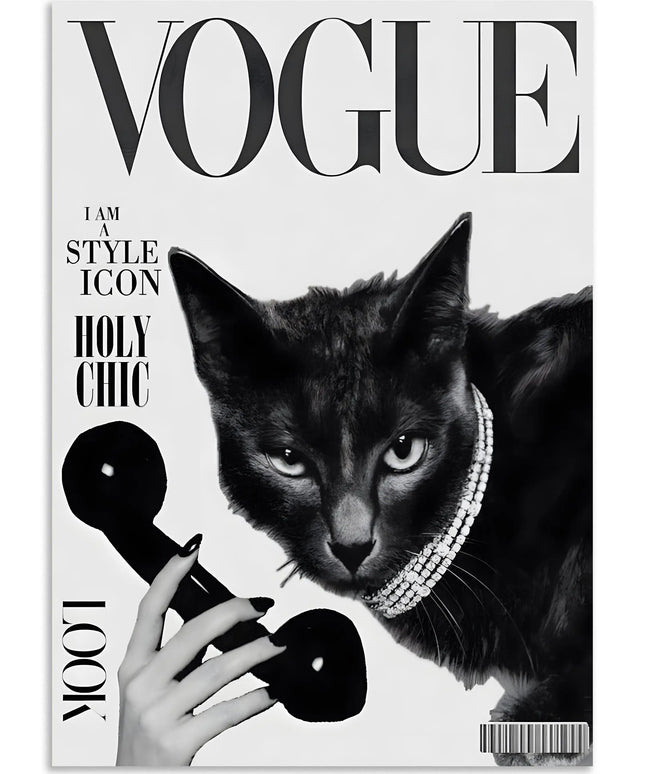 Vogue Cat Wall Art Fashion Aesthetic Poster Lazywalls