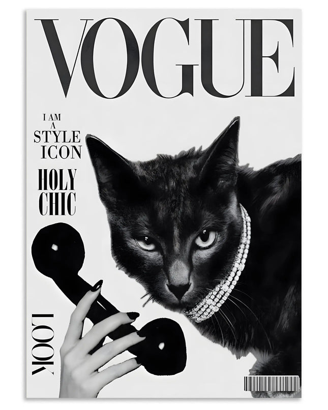 Vogue Cat Wall Art Fashion Aesthetic Poster Lazywalls