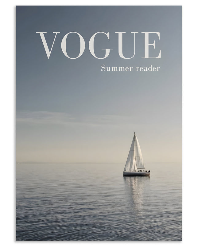 Vogue Summer Reader Minimal Ocean Wall Art Poster Lazywalls
