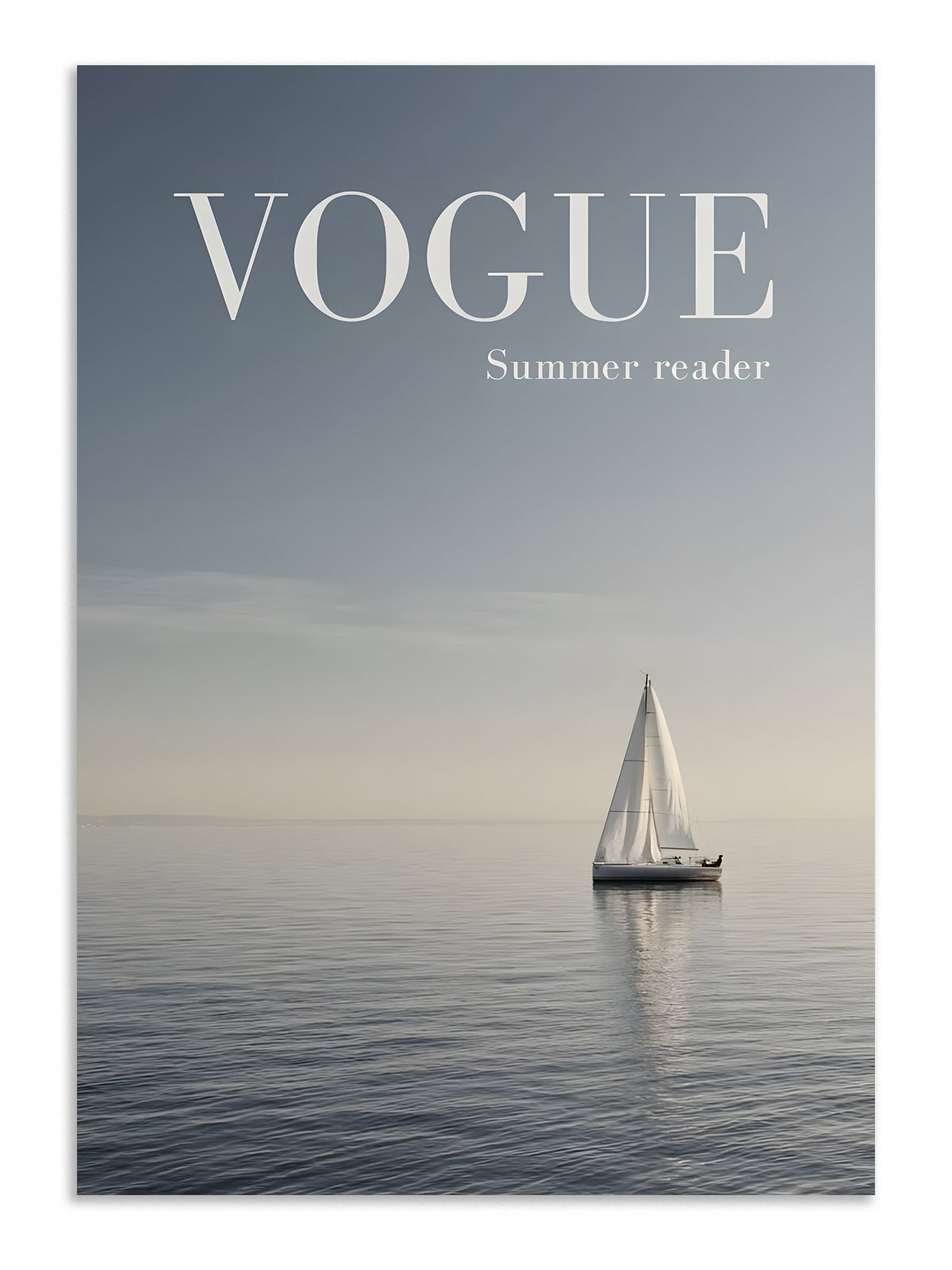 Vogue Summer Reader Minimal Ocean Wall Art Poster Lazywalls