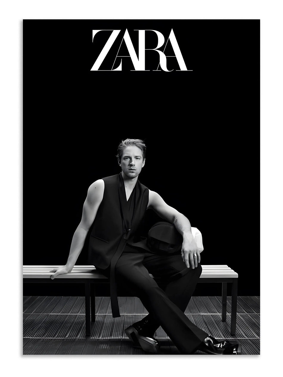 Zara Minimal Black Fashion Wall Art Poster Print Lazywalls