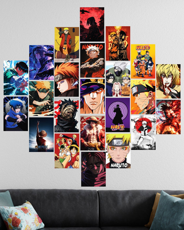 Anime Aesthetic Wall Collage Poster Set 23 Pcs | Bedroom & Gaming Room Decor Lazywalls