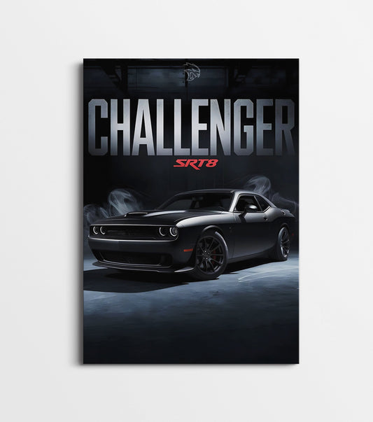 Dodge Challenger SRT8 Poster | Modern Muscle Car Wall Art Print Lazywalls