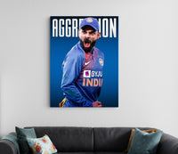 Virat Kohli Aggression Poster | Indian Cricket Wall Art | Cricket Posters Lazywalls