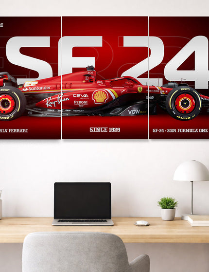 Ferrari SF24 | F1 Racing Poster | 3 Panel Poster Set Lazywalls
