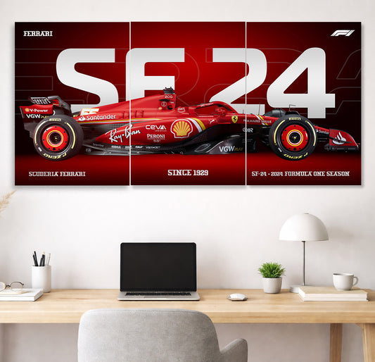 Ferrari SF24 | F1 Racing Poster | 3 Panel Poster Set Lazywalls
