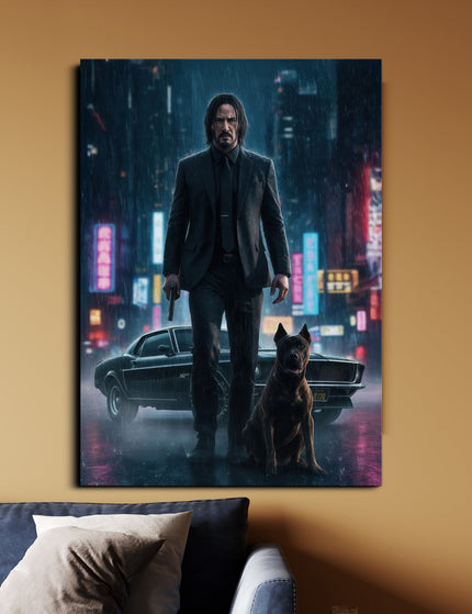 John Wick | Neo Noir Action Movie Poster | John Wick Wall Art Lazywalls