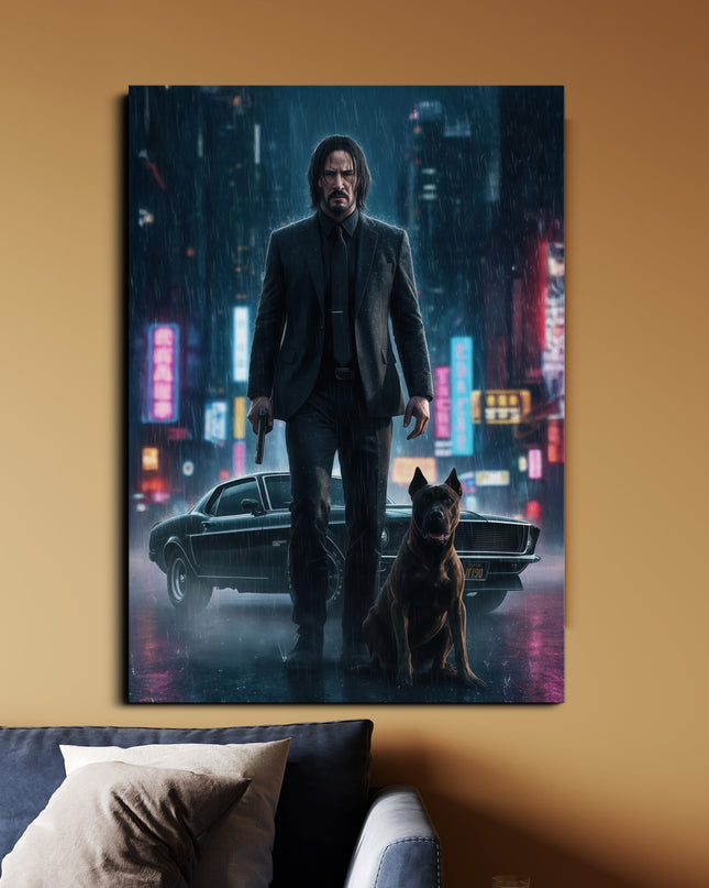 John Wick | Neo Noir Action Movie Poster | John Wick Wall Art Lazywalls