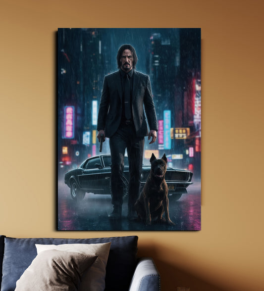 John Wick | Neo Noir Action Movie Poster | John Wick Wall Art Lazywalls