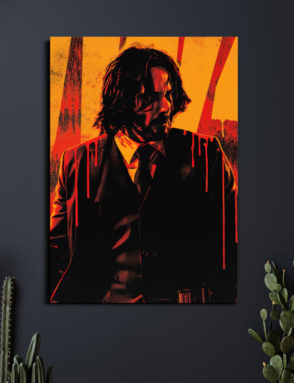 John Wick | Blood Red Action Poster | John Wick Wall Art Lazywalls