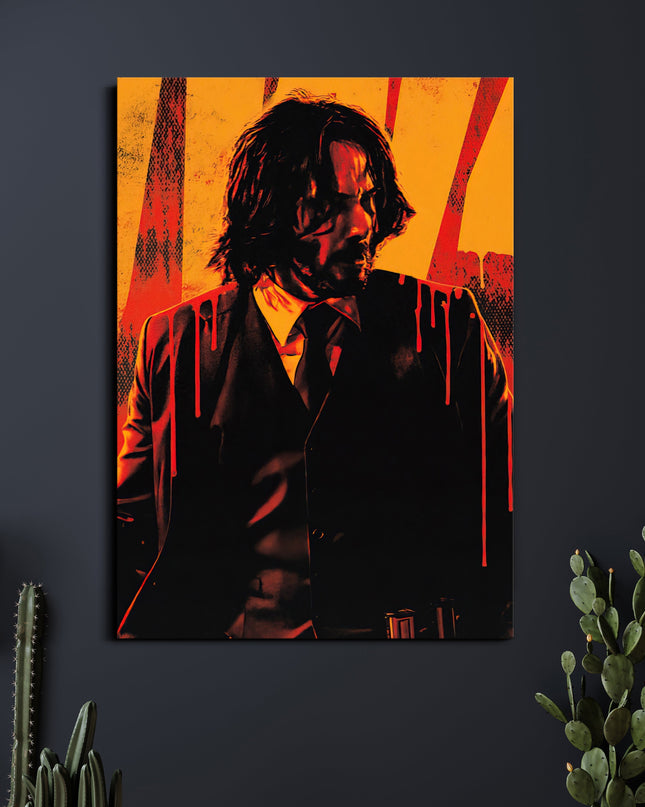 John Wick | Blood Red Action Poster | John Wick Wall Art Lazywalls