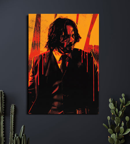 John Wick | Blood Red Action Poster | John Wick Wall Art Lazywalls