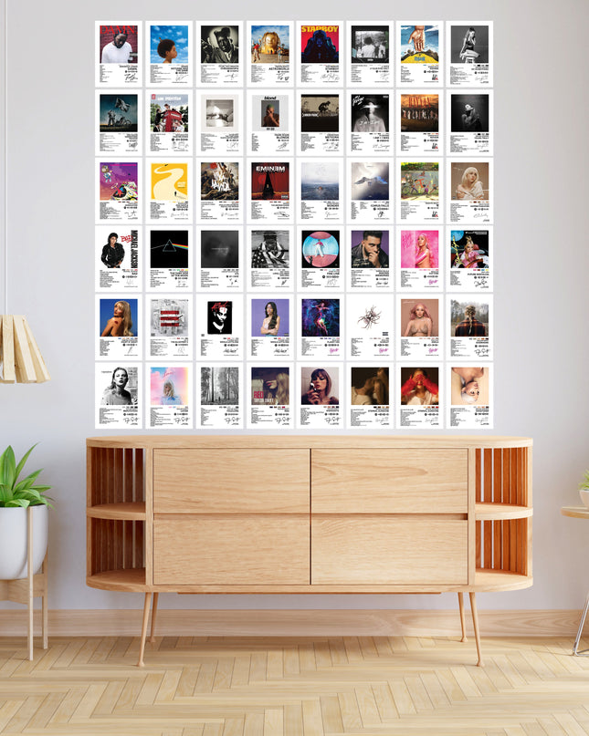 Music Album Cover Wall Collage Poster Set 50 Pcs | Pop & Hip Hop Aesthetic Room Decor Lazywalls