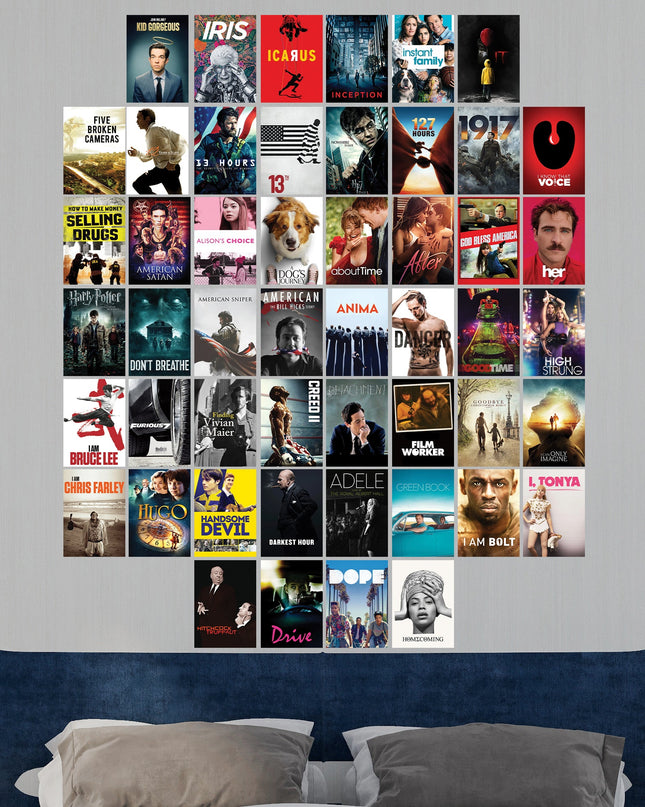 50 Pcs Movie Poster Wall Collage Kit | Aesthetic Film Decor Lazywalls