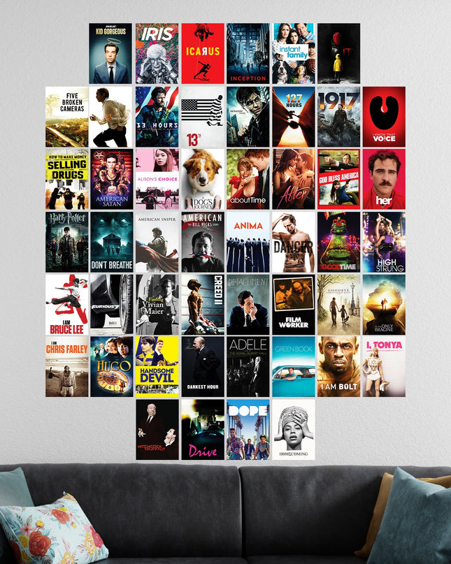50 Pcs Movie Poster Wall Collage Kit | Aesthetic Film Decor Lazywalls