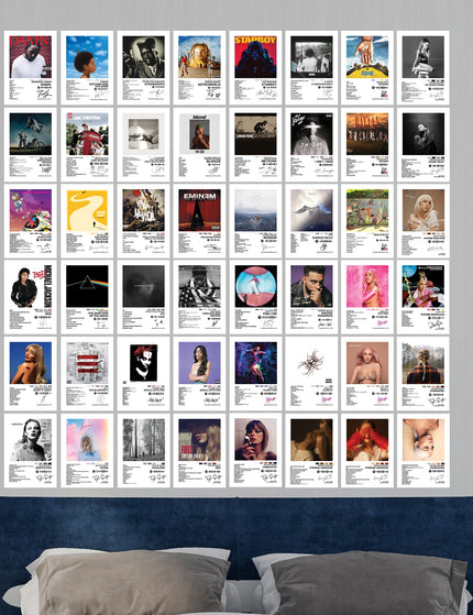 Music Album Cover Wall Collage Poster Set 50 Pcs | Pop & Hip Hop Aesthetic Room Decor Lazywalls
